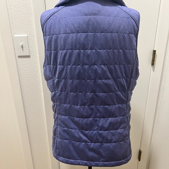 Columbia Women’s XL Puffer Vest Heather Blue Quilted Zip Front Lightweight - Picture 4 of 7